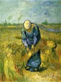 Femme de paysanne liant des gerbes après Millet Vincent van Gogh